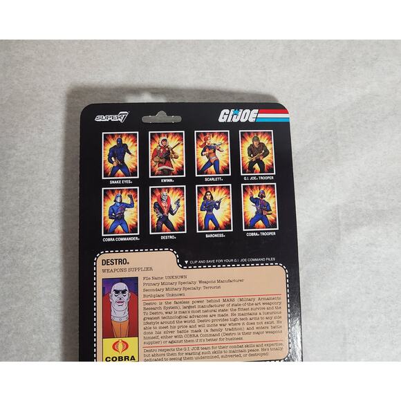G. I. Joe Super 7 Reaction Figures Destro 3.75" Figure New Sealed Hasbro 2021 - Picture 7 of 8
